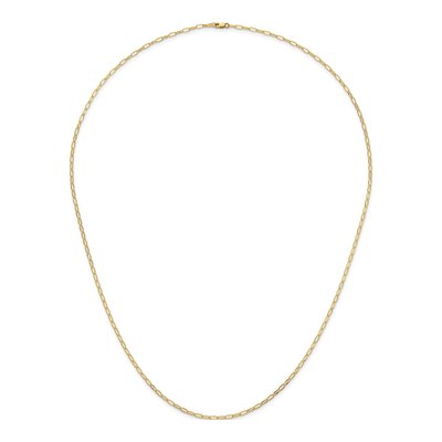 14K Yellow Gold 2.4mm Flat Oval Cable Chain – view 6