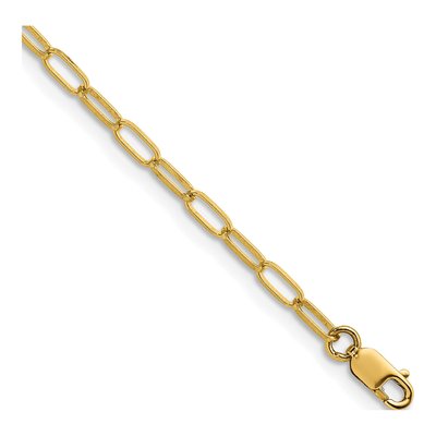 14K Yellow Gold 2.4mm Flat Oval Cable Chain