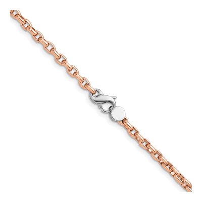 14K Rose Gold 3.5mm Oval Rolo Open Link Chain – view 5