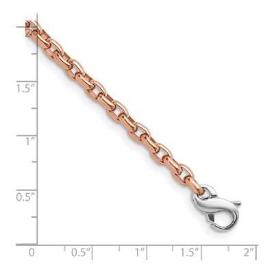 14K Rose Gold 3.5mm Oval Rolo Open Link Chain – view 5