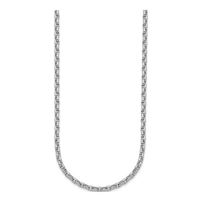 14K White Gold 3.5mm Oval Open Link Chain – view 3