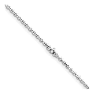 14K White Gold 3.5mm Oval Open Link Chain – view 4