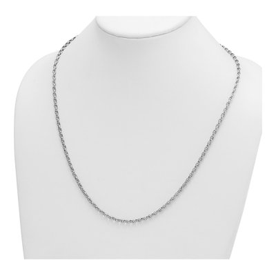 14K White Gold 3.5mm Oval Open Link Chain – view 5