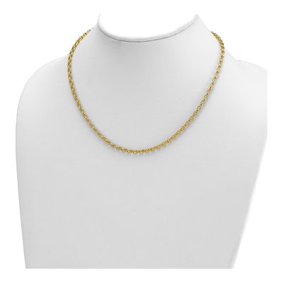 14K Yellow Gold 3.5mm Oval Rolo Open Link Chain – view 5