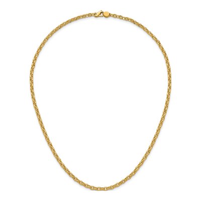 14K Yellow Gold 3.5mm Oval Rolo Open Link Chain – view 6