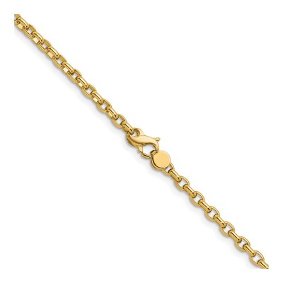 14K Yellow Gold 3.5mm Oval Rolo Open Link Chain – view 3