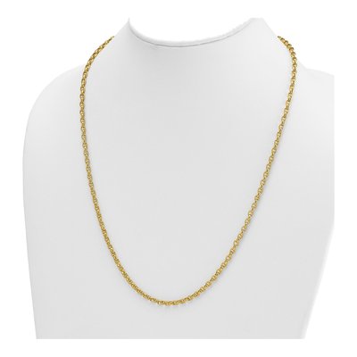 14K Yellow Gold 3.5mm Oval Rolo Open Link Chain – view 5
