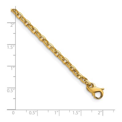 14K Yellow Gold 3.5mm Oval Rolo Open Link Chain – view 7