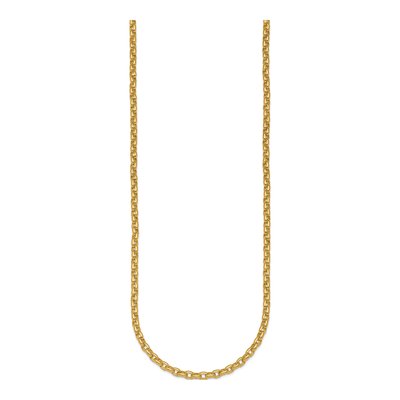 14K Yellow Gold 3.5mm Oval Rolo Open Link Chain – view 3