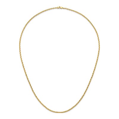 14K Yellow Gold 3.5mm Oval Rolo Open Link Chain – view 6
