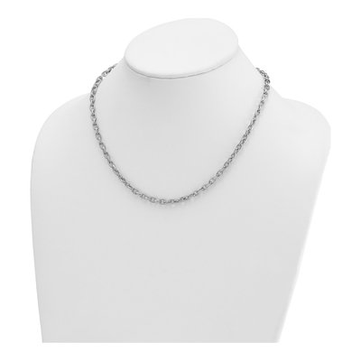14K White Gold 4.7mm Cable Open Link Chain – view 4