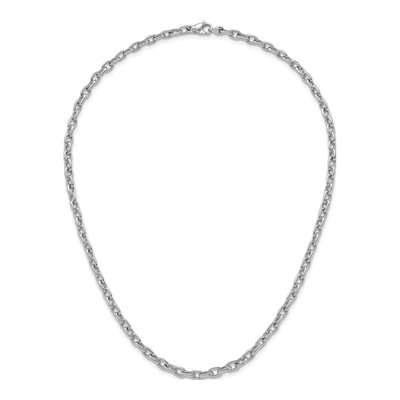 14K White Gold 4.7mm Cable Open Link Chain – view 5