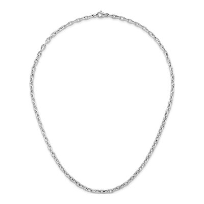 14K White Gold 4.7mm Cable Open Link Chain – view 6