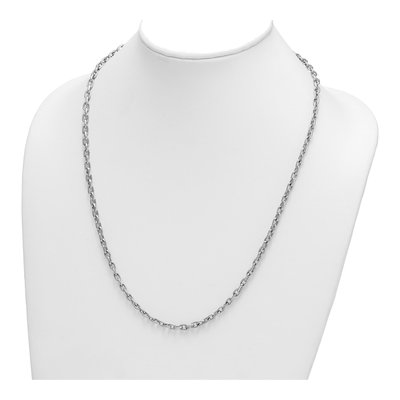 14K White Gold 4.7mm Cable Open Link Chain – view 4