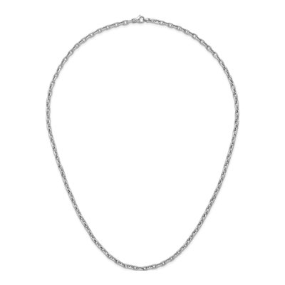 14K White Gold 4.7mm Cable Open Link Chain – view 5