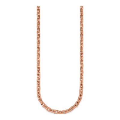 14K Rose Gold 5mm Flat Cable Chain Bracelet – view 2