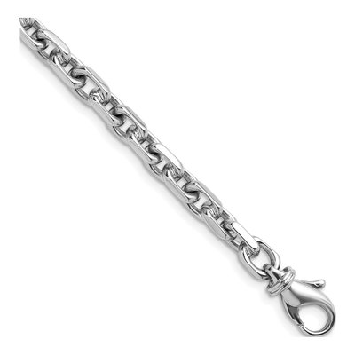 14K White Gold 5mm Flat Cable Chain