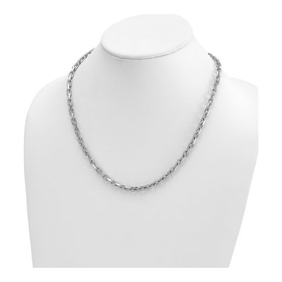 14K White Gold 5mm Flat Cable Chain – view 5