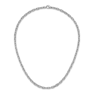 14K White Gold 5mm Flat Cable Chain – view 6