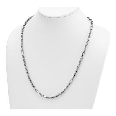 14K White Gold 5mm Flat Cable Chain – view 5