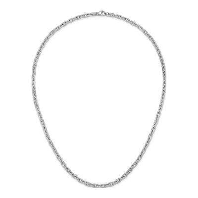 14K White Gold 5mm Flat Cable Chain – view 6