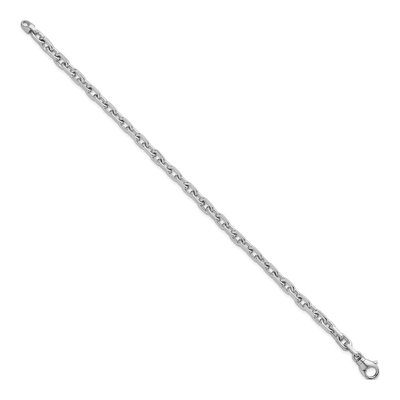 14K White Gold 5mm Flat Cable Chain Bracelet – view 3