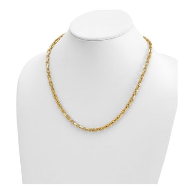 14K Yellow Gold 5mm Flat Edge Cable Chain – view 4