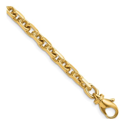14K Yellow Gold 5mm Flat Edge Cable Chain