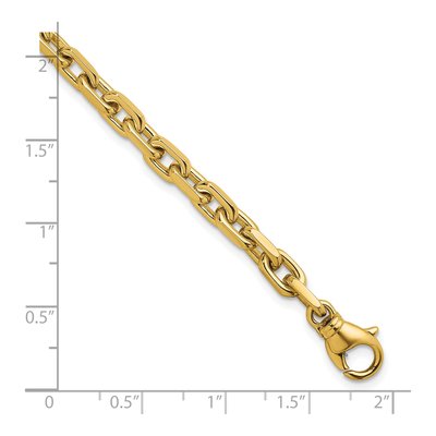 14K Yellow Gold 5mm Flat Cable Chain Bracelet – view 4