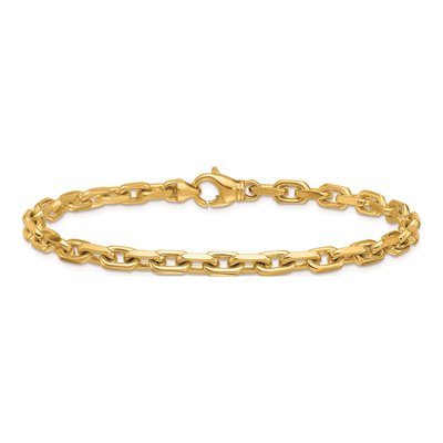 14K Yellow Gold 5mm Flat Cable Chain Bracelet – view 5