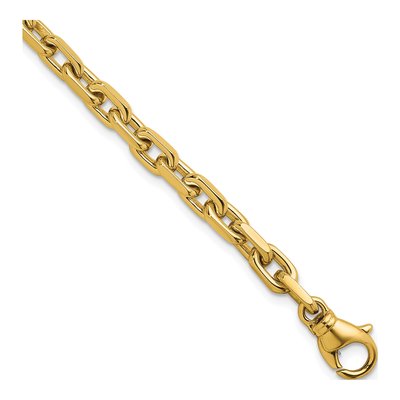 14K Yellow Gold 5mm Flat Cable Chain Bracelet