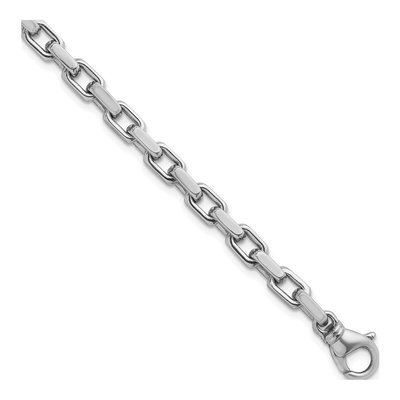 14K White Gold 5.4mm Flat Cable Chain