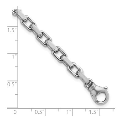 14K White Gold 5.4mm Flat Cable Chain Bracelet – view 3