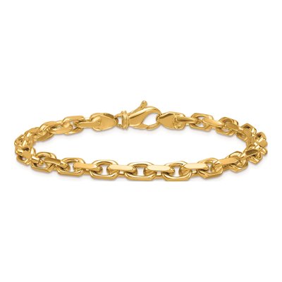 14K Yellow Gold 5.4mm Flat Cable Chain Bracelet – view 5