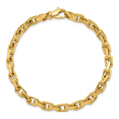 14K Yellow Gold 5.4mm Flat Cable Chain Bracelet – view 6