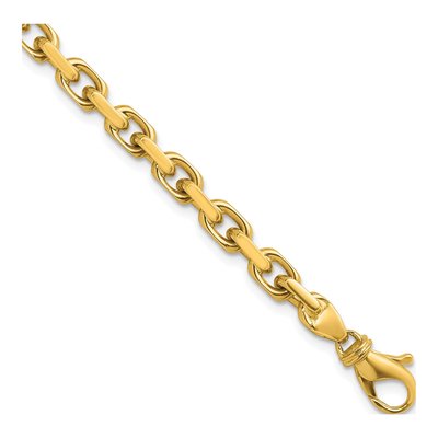 14K Yellow Gold 5.4mm Flat Cable Chain Bracelet