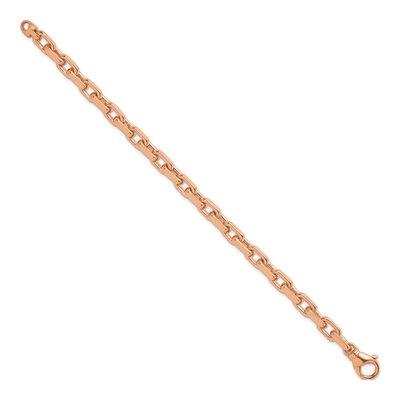 14K Rose Gold 6.2mm Flat Cable Chain Bracelet – view 3
