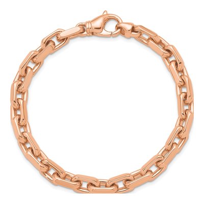 14K Rose Gold 6.2mm Flat Cable Chain Anklet – view 5