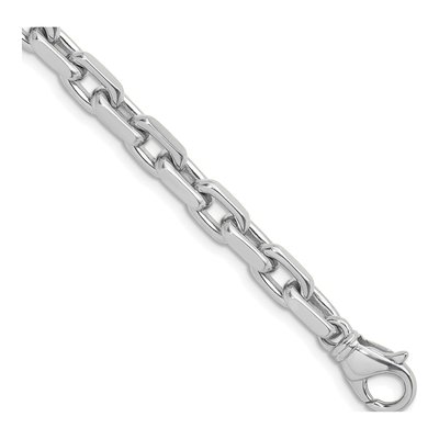 14K White Gold 6.2mm Flat Cable Chain