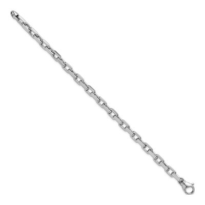 14K White Gold 6.2mm Flat Cable Chain Anklet – view 2