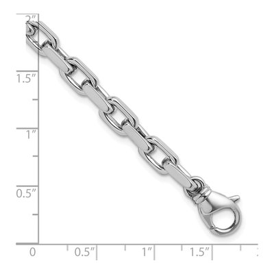 14K White Gold 6.2mm Flat Cable Chain Anklet – view 3