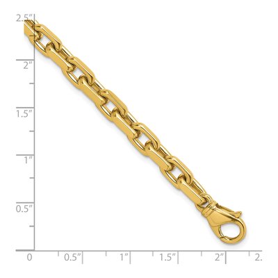14K Yellow Gold 6.2mm Flat Cable Chain Anklet – view 3