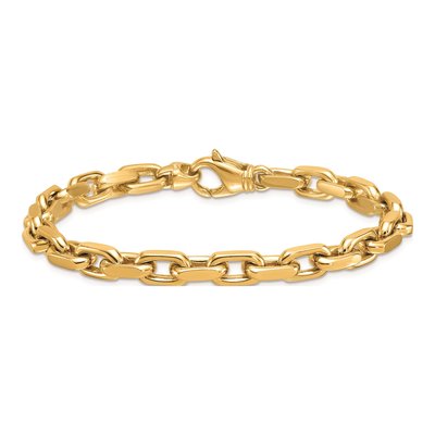 14K Yellow Gold 6.2mm Flat Cable Chain Anklet – view 4