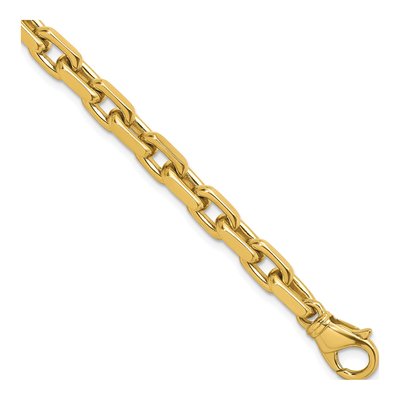 14K Yellow Gold 6.2mm Flat Cable Chain Anklet