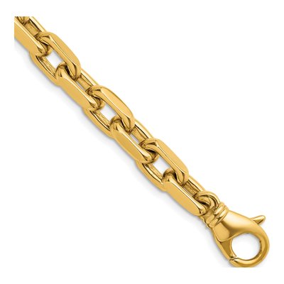 14K White Gold 7.7mm Flat Cable Chain