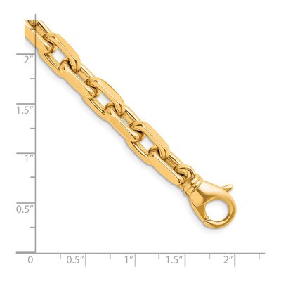 14K White Gold 7.7mm Flat Cable Chain Bracelet – view 3