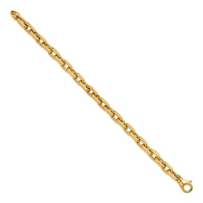 14K Yellow Gold 7.7mm Flat Cable Chain Bracelet – view 3