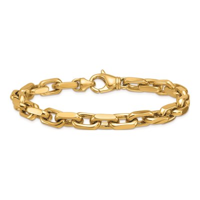 14K Yellow Gold 7.7mm Flat Cable Chain Anklet – view 4
