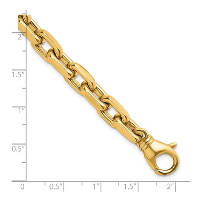 14K Yellow Gold 7.7mm Flat Cable Chain Anklet – view 5