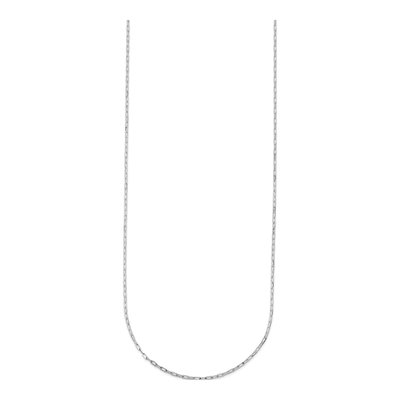 14K White Gold 1.2mm Diamond-Cut Flat Oval Cable Chain – view 3